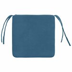 vidaXL Coussins de siège 4 Pièces Bleu 40 x 40 x 3 cm Velours