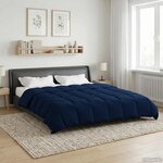 vidaXL Duvet complet toute l'année Bleu foncé 240 x 260 cm Microfibre