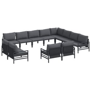 vidaXL Ensemble de canapé de jardin Anthracite Acier