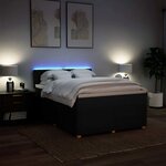 vidaXL Sommier à lattes de lit avec matelas Noir 140x190 cm Tissu