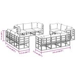 vidaXL Ensemble de canapé de jardin avec coussin 12 Pièces Noir Aluminium