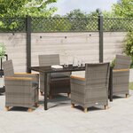 vidaXL Ensemble de salle à manger pour jardin 5 Pièces Gris polyrotin