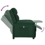 vidaXL Fauteuil inclinable électrique Vert foncé Tissu