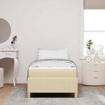 vidaXL Cadre de lit avec matelas Crème 100 x 200 cm tissu