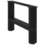 vidaXL Pieds de table basse Noir 2 pièces 50 x (30-31) cm Acier