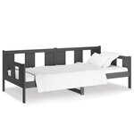 vidaXL Lit de jour sans matelas gris bois de pin massif 80x200 cm