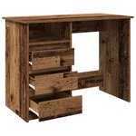 vidaXL Bureau vieux bois 102x50x75 cm bois d'ingénierie