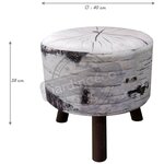 Pouf imitation rondin de bouleau