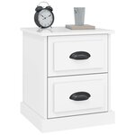 vidaXL Tables de chevet 2 Pièces blanc brillant 39x39x47 5 cm