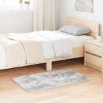 vidaXL Tapis Shaggy à poils longs NAVARRA gris argenté 60x100 cm