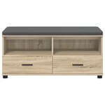 vidaXL Banc d'entrée avec coussin Chêne Sonoma 100 x 38 x 46 cm