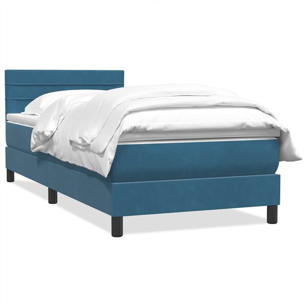 vidaXL Sommier à lattes de lit et matelas bleu foncé 80x210 cm velours