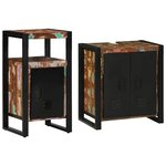 vidaXL Ensemble de mobilier de salle de bain 2 Pièces Bois Recyclé Solide