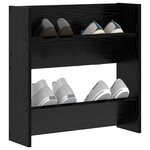 vidaXL Cabinet à chaussures avec étagère Chêne noir 60 x 18 x 60 cm