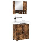 vidaXL Ensemble de mobilier de salle de bain 2 Pièces Chêne fumé