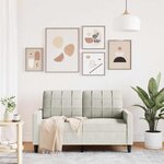 vidaXL Canapé à 2 places Crème 120 cm Velours