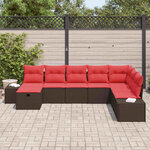 vidaXL Ensemble de canapé de jardin 8 Pièces Marron polyrotin