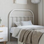 vidaXL Tête de lit métal blanc 90 cm