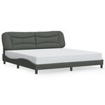 vidaXL Cadre de lit avec LED sans matelas gris foncé 200x200 cm tissu
