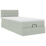 vidaXL Cadre de lit ottoman avec matelas gris clair 80x200 cm velours