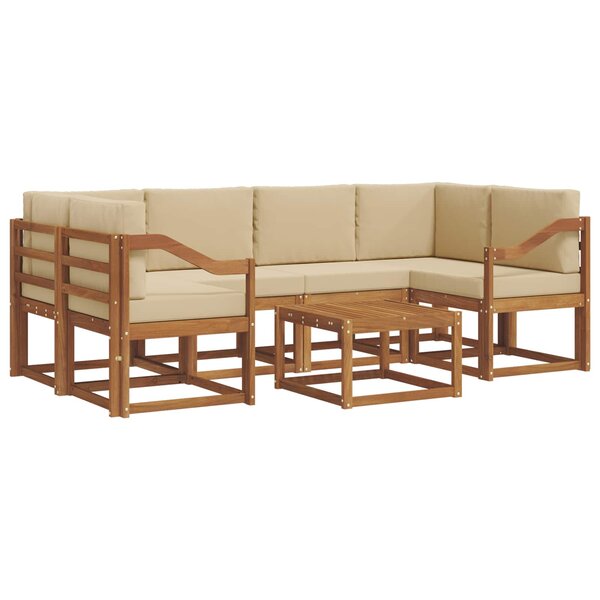 vidaXL Ensemble de canapés d'extérieur 7 pc Naturel et Beige