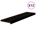 vidaXL Marches d'escalier 12 Pièces marron foncé 100x25x2 cm chêne massif
