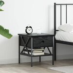 vidaXL Table de chevet avec tiroir Chêne noir 40 x 42 x 45 cm