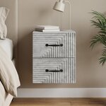 vidaXL Cabinet de chevet mural Gris béton 34 5 x 33 x 40 cm