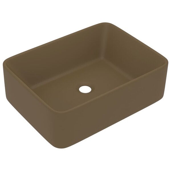 vidaXL Lavabo de luxe Crème mat 41x30x12 cm Céramique
