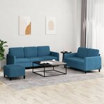 vidaXL Ensemble de canapés 3 Pièces bleu velours