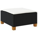 vidaXL Tabouret de jardin et coussin noir 63 5x56x32 cm résine tressée