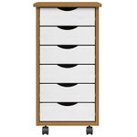 vidaXL Armoire roulante avec tiroirs MOSS bois de pin marron miel