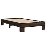 vidaXL Cadre de lit chêne marron 75x190 cm bois d'ingénierie et métal