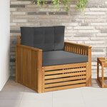 vidaXL Canapé d’extérieur Bois d'acacia massif et polyester
