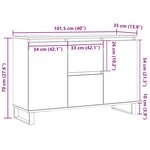 vidaXL Buffet chêne fumé 101 5x35x70 cm bois d'ingénierie