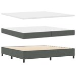 vidaXL Lit à ressorts avec matelas Gris foncé 200 x 200 cm tissu