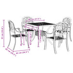vidaXL Ensemble à manger de jardin 5 Pièces vert aluminium coulé