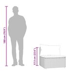 vidaXL Canapé central de jardin avec coussins noir résine tressée