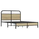 vidaXL Cadre de lit sans matelas 140x190 cm chêne sonoma