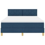vidaXL Lit à ressorts avec matelas Bleu 140 x 190 cm tissu