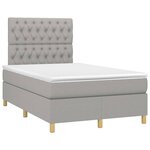 vidaXL Sommier à lattes de lit avec matelas Gris clair 120x200cm Tissu