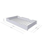 Tiroir de lit 120 x 190 BUDDY - gris clair