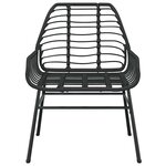 vidaXL Ensemble à manger de jardin 7Pièces noir poly rotin verre