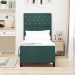 vidaXL Cadre de lit avec tête de lit Vert foncé 80 x 200 cm Velours
