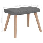 vidaXL Chaise à bascule avec tabouret Gris foncé Tissu
