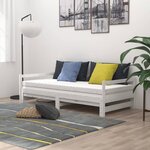 vidaXL Lit coulissant 2x(90x200) cm Blanc Bois de pin massif