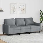 vidaXL Canapé à 3 places Gris clair 180 cm Tissu