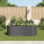 vidaXL Lit surélevé de jardin 240x80x81 cm Acier galvanisé Gris