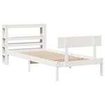 vidaXL Cadre de lit sans matelas blanc 75x190 cm bois de pin massif