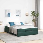 vidaXL Cadre de lit avec matelas avec matelas 2 Pièces Vert Velours